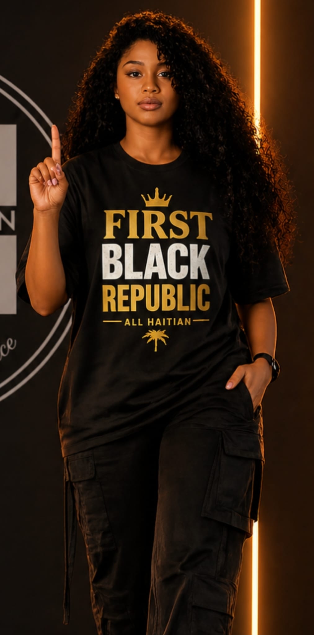 First Black Republic Statement Tee in Black