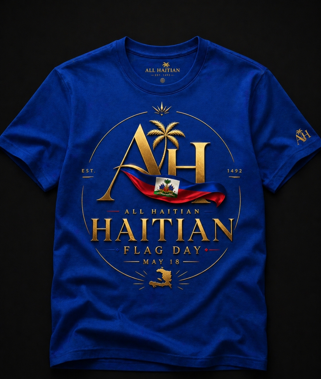 Haitian Flag Day Tee in Blue